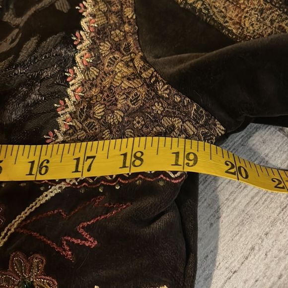 Flashback Couture Blazer Jacket Mixed Fabrics Velvet Satin Tweed 4 Button - Picture 13 of 15